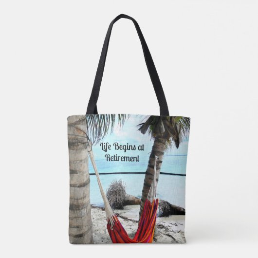 Het leven begint bij pensionering - tote bag (Achterkant)