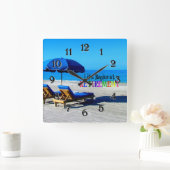 Het leven begint bij pensionering vierkante klok (Huis)