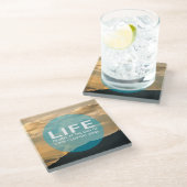 Het leven begint glazen onderzetter (Schuin)