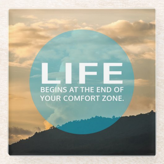 Het leven begint glazen onderzetter (Voorkant)