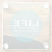 Het leven begint glazen onderzetter (Achterkant)