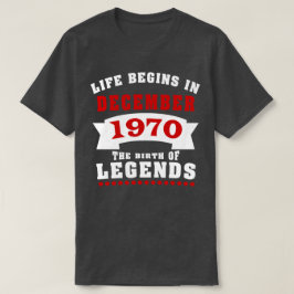 Het leven begint in december 1970. t-shirt