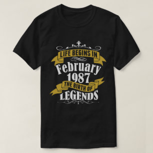 Het leven begint in februari 1987 De geboorte van T-shirt