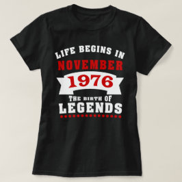 Het leven begint in november 1976. t-shirt