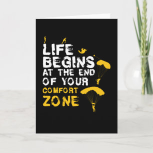 Het leven begint met de Comfort Zone Skydiver Kaart