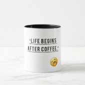 Het leven begint na de koffie - grappige quote Cof Mok (Midden)