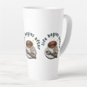 Het leven begint na de koffie latte mok (Rechterhoek)