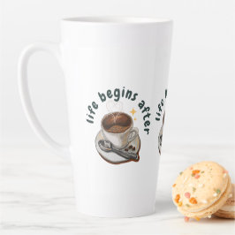 Het leven begint na de koffie latte mok