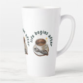 Het leven begint na de koffie latte mok (Rechts)