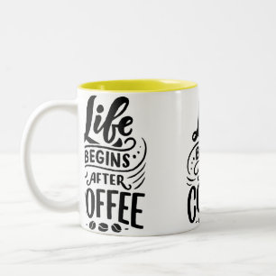 Het leven begint na de Mok van de koffie - vet en
