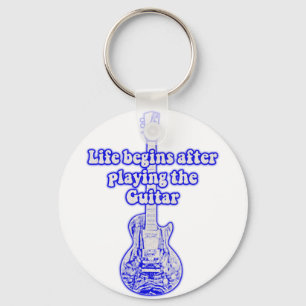 Het leven begint na het spelen van de gitaar.  bla sleutelhanger