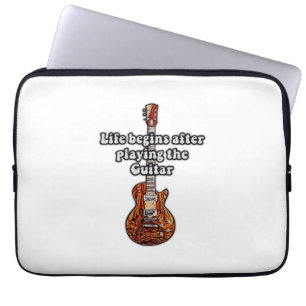 Het leven begint na het spelen van de gitaar. De r Laptop Sleeve