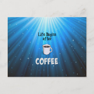 Het leven begint na koffie briefkaart