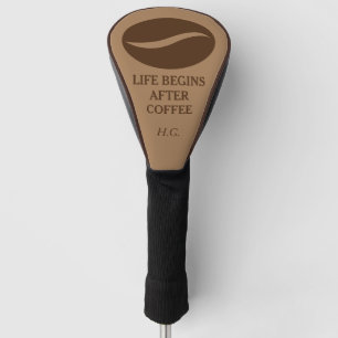 Het leven begint na koffie grappige golf hoofd dek golfheadcover