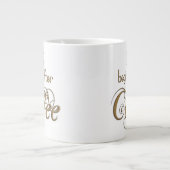 Het leven begint na koffie jumbo mok (Voorkant)