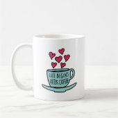 Het leven begint na koffie koffiemok (Links)