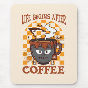Het leven begint na koffie muismat