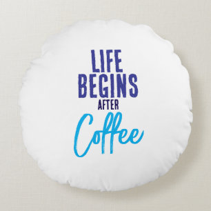 Het leven begint na koffie rond kussen