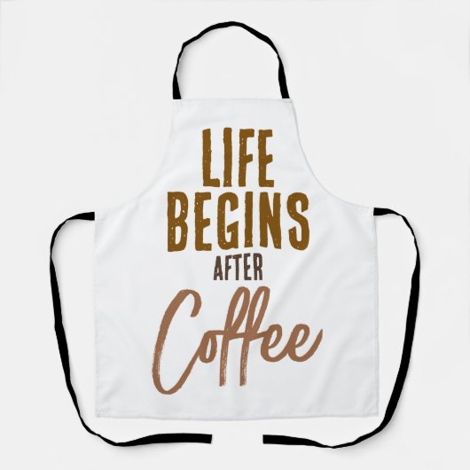 Het leven begint na koffie schort (Voorkant)