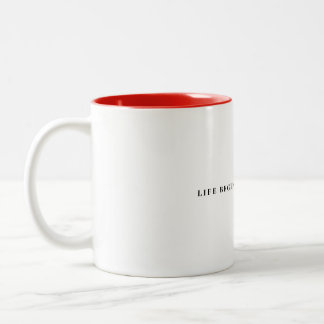 Het leven begint na koffie tweekleurige koffiemok