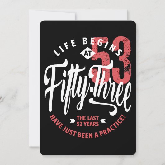 Het leven begint op 53 | 53e verjaardag kaart (Voorkant)
