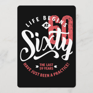 Het leven begint op 60 uur 60e verjaardag kaart