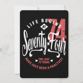 Het leven begint op 74 | 74e verjaardag kaart (Voorkant)