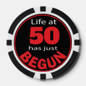 Het leven begon net op 50 - 00ste verjaardag pokerchips (Voorkant)