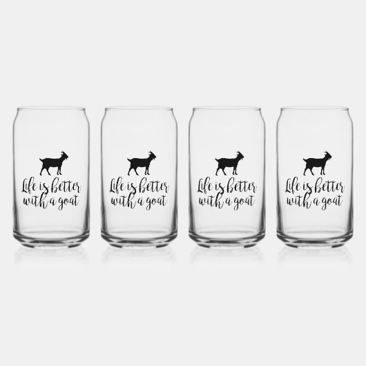 Het leven beter met geitenblik glas set (Voorkant)