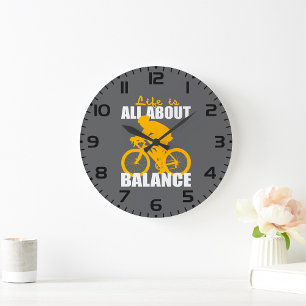 Het leven draait om balans fietsen Motivatie Grote Klok