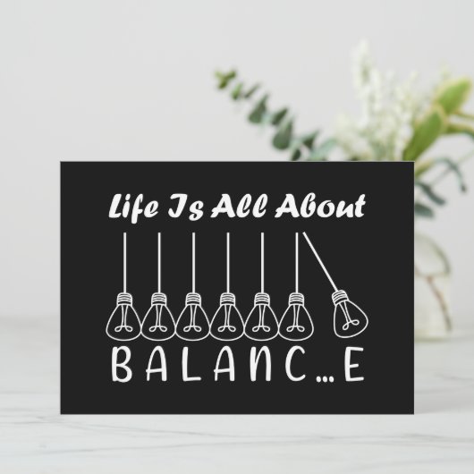 Het leven draait om evenwicht en motivatie inspira feestdagenkaart (Staand voorkant)