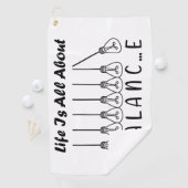 Het leven draait om evenwicht en motivatie inspira golfhanddoek (Insitu)