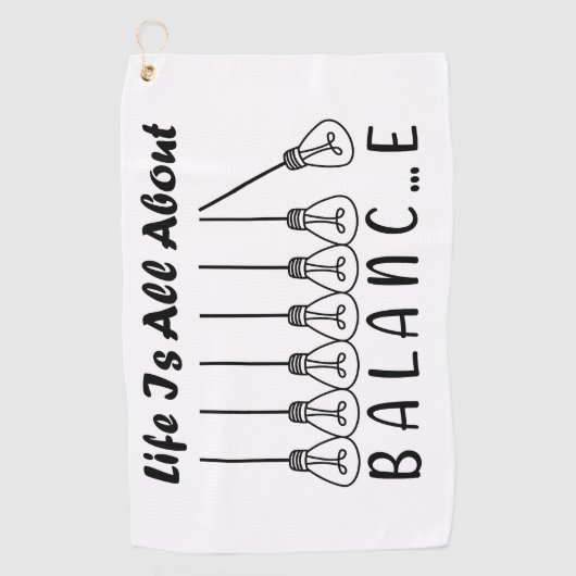 Het leven draait om evenwicht en motivatie inspira golfhanddoek (Voorkant)