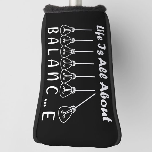 Het leven draait om evenwicht en motivatie inspira golfheadcover (Draai 90)