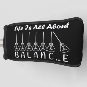 Het leven draait om evenwicht en motivatie inspira golfheadcover