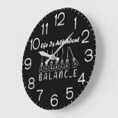 Het leven draait om evenwicht en motivatie inspira grote klok (Hoek)