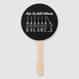Het leven draait om evenwicht en motivatie inspira handwaaier