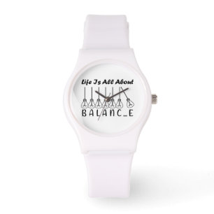 Het leven draait om evenwicht en motivatie inspira horloge