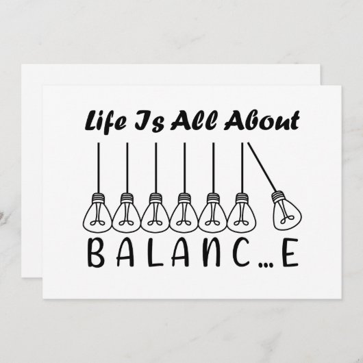 Het leven draait om evenwicht en motivatie inspira kaart (Voorkant / Achterkant)