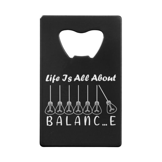 Het leven draait om evenwicht en motivatie inspira kredietkaart flessenopener (Achterkant)