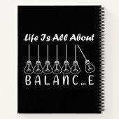 Het leven draait om evenwicht en motivatie inspira notitieboek (Achterkant)