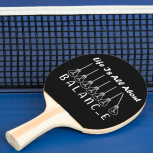 Het leven draait om evenwicht en motivatie inspira tafeltennisbatje