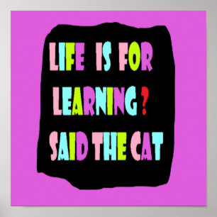Het leven en het leren van grote letters voor kind poster