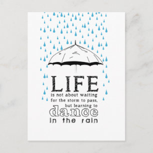 Het leven gaat niet over wachten op het storm briefkaart