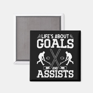 Het leven gaat over doelen en helpt ijshockeyliefh magneet