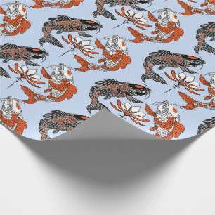 Het leven gaat over evenwicht. Twee koi's en water Cadeaupapier