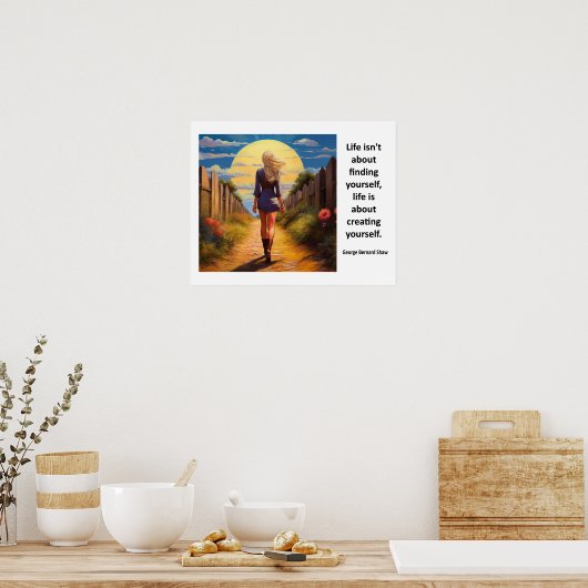 Het leven gaat over jezelf Creëer hebben Poster (Keuken)