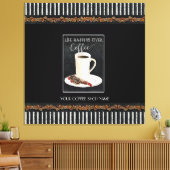 Het leven gebeurt boven coffeeshop Cafe Latte Canvas Afdruk (Insitu (Woonkamer))