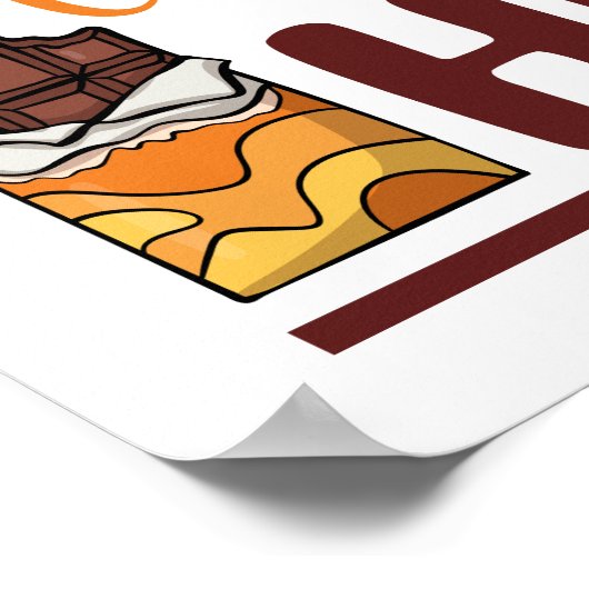 Het leven gebeurt chocolade helpt chocoladeliefheb poster (Hoek)