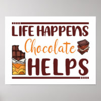 Het leven gebeurt chocolade helpt chocoladeliefheb
